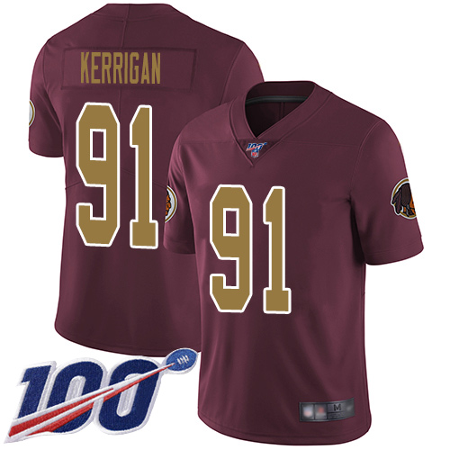 Washington Redskins Limited Burgundy Red Youth Ryan Kerrigan Alternate Jersey NFL Football #91 100th
